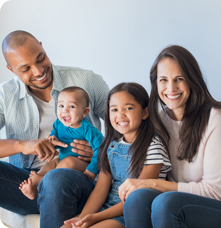 happy multiethnic family